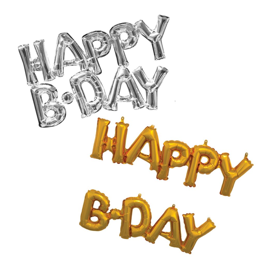 Air-Filled Foil Happy Birthday Balloons – Block – National 5 and 10