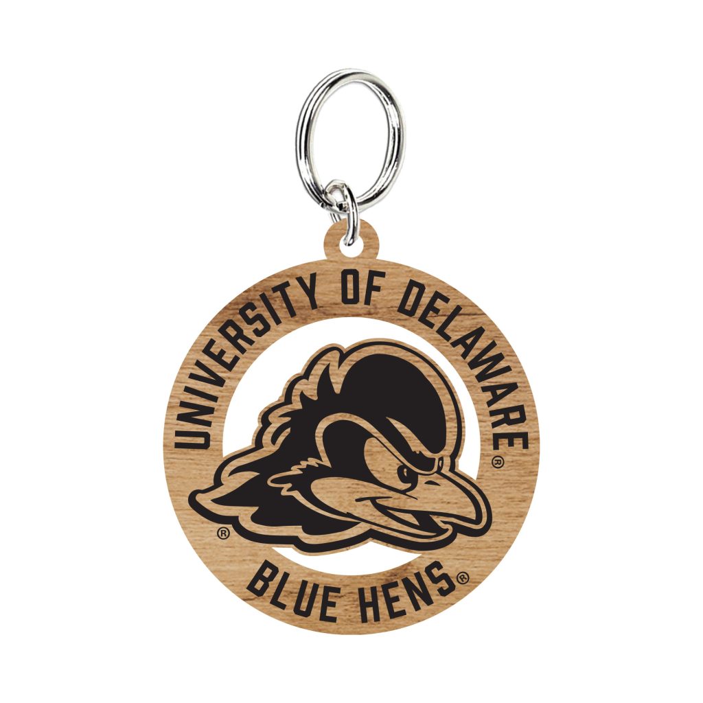 University of Delaware Etched Wooden Keychain – National 5 and 10